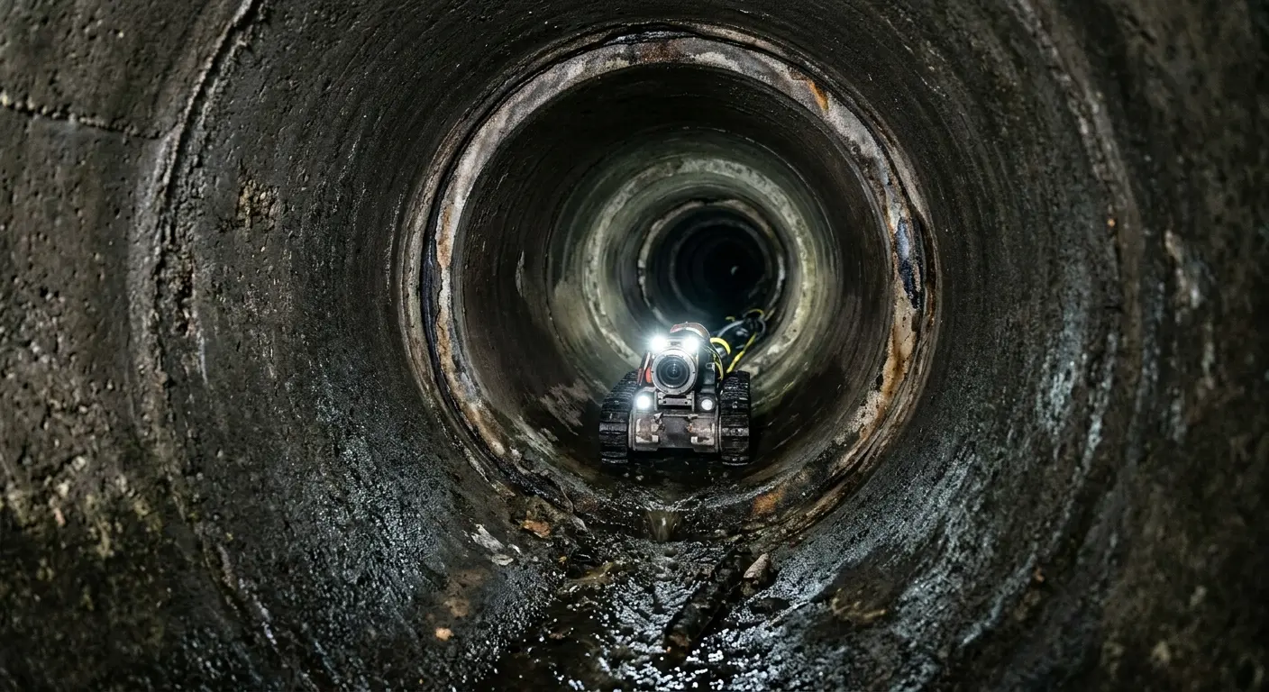Robotic sewer camera inspecting pipe interior for Sewer Line Repair in Lindon
